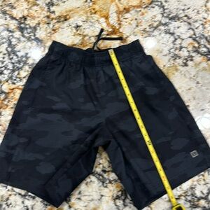 LAYER 8 mens shorts. Size SMALL. Black with/ dark Cammo pattern. Pockets